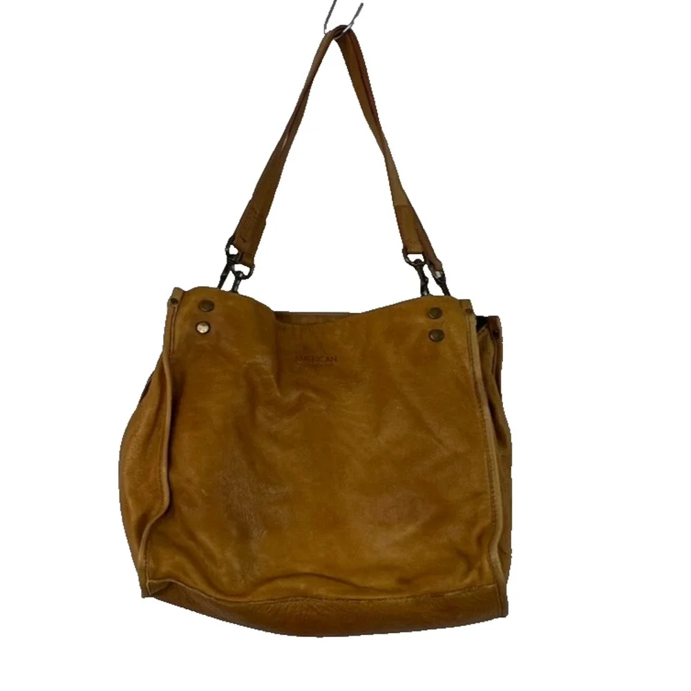 American Leather Co. Lenox Triple Entry Satchel Cafe Latte Tan Purse Handbag